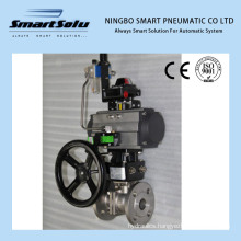 Ss316 Pneumatic Ball Valve with Limited Switch Hand Wheel